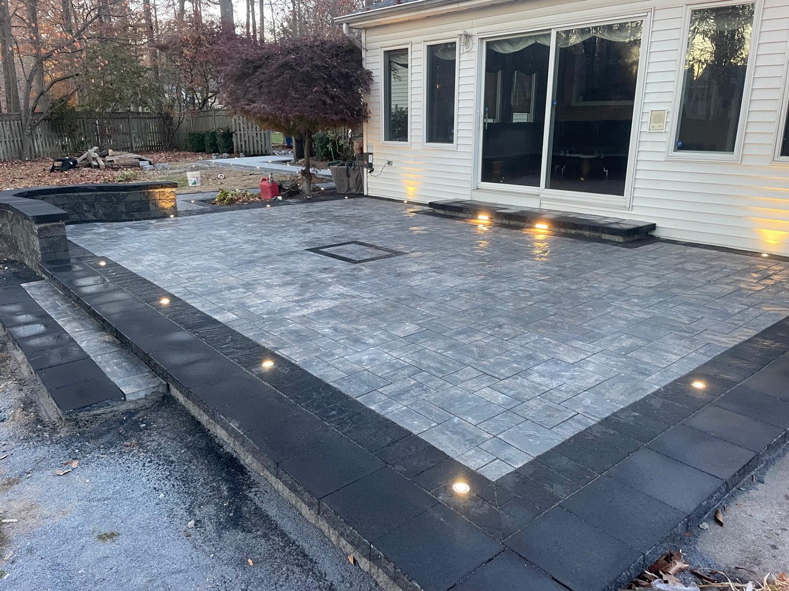 Paver patio hardscaping